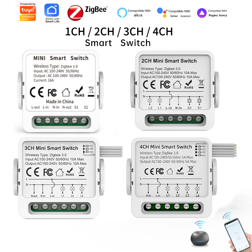 Smart Home Matter - Tuya Zigbee 3.0 Smart Switch 1/2/3/4-Way