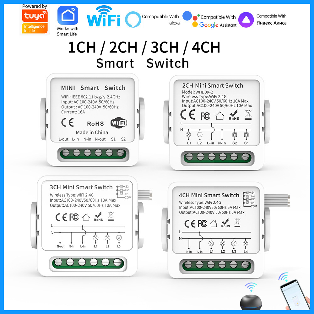 Tuya WiFi Smart Switch 1/2/3/4 - đánh giá và giá Smart Home Matter