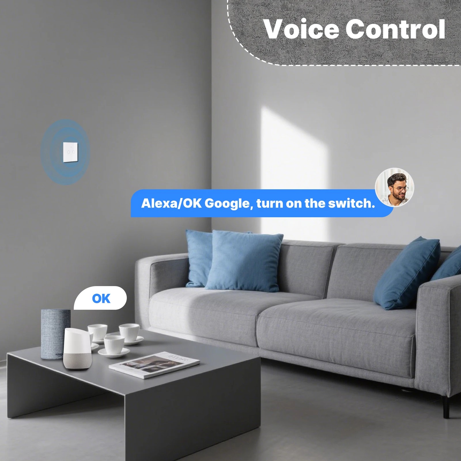 MOES WiFi+RF433 Smart Touch Sw - đánh giá và giá Smart Home Design