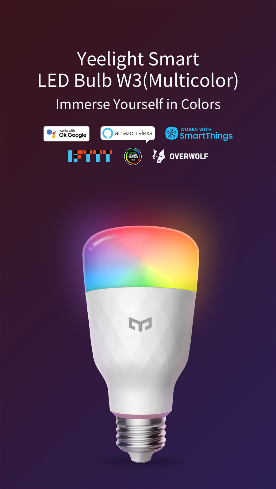 Yeelight Smart LED Bulb W3 E26 - đánh giá và giá Smart Home Yeelight